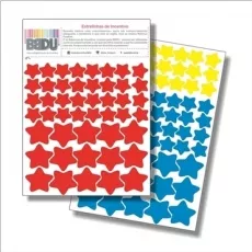 Adesivos de Incentivo Estrelas azul, vermelha e amarela
