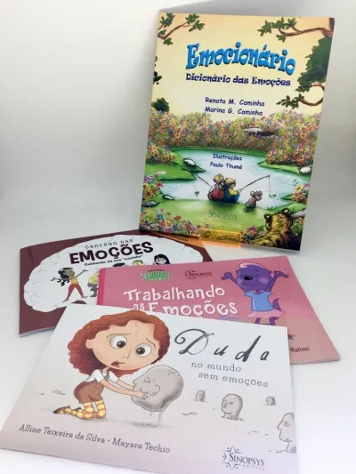 Kit Emocionário + 3 livros infantis sobre emoções